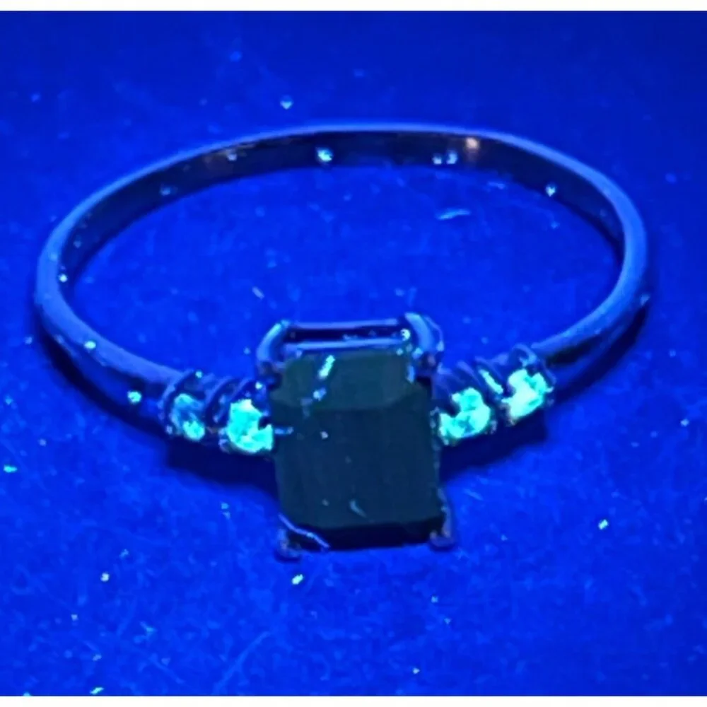 Sterling Silver Vermeil Ring Black Onyx CZ Sz 8 Signed 925 YS India Dainty 1.08g - Picture 6 of 13